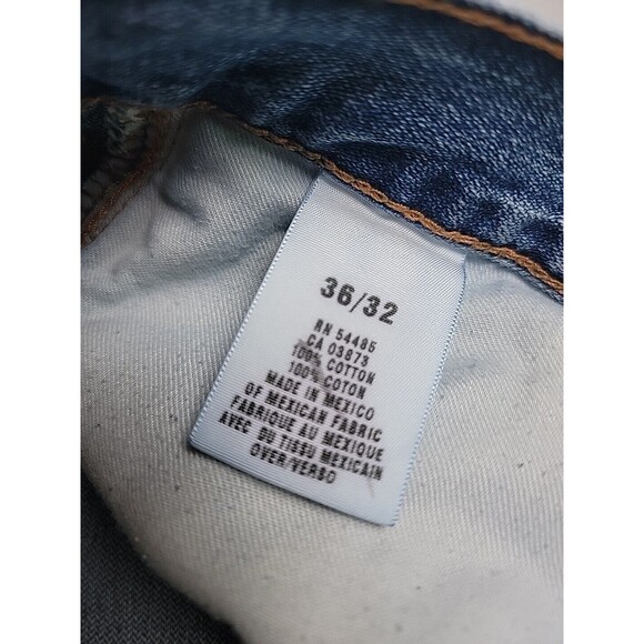 American Eagle Outfitters Jeans Mens 36 38x32 Straight Low Rise Distressed Blue - Picture 13 of 16